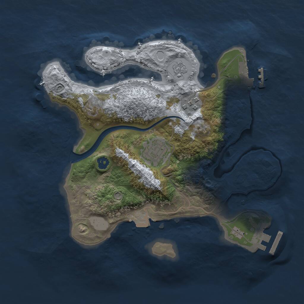 Rust Map: Procedural Map, Size: 2500, Seed: 5011017, 6 Monuments