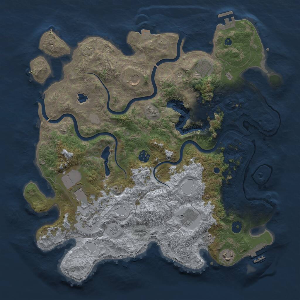 Rust Map: Procedural Map, Size: 4000, Seed: 1519135045, 14 Monuments