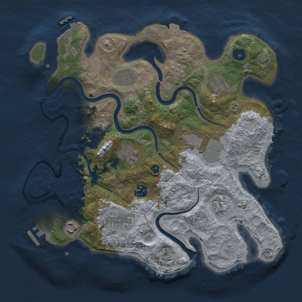 Rust Map: Procedural Map, Size: 3500, Seed: 508996294, 15 Monuments