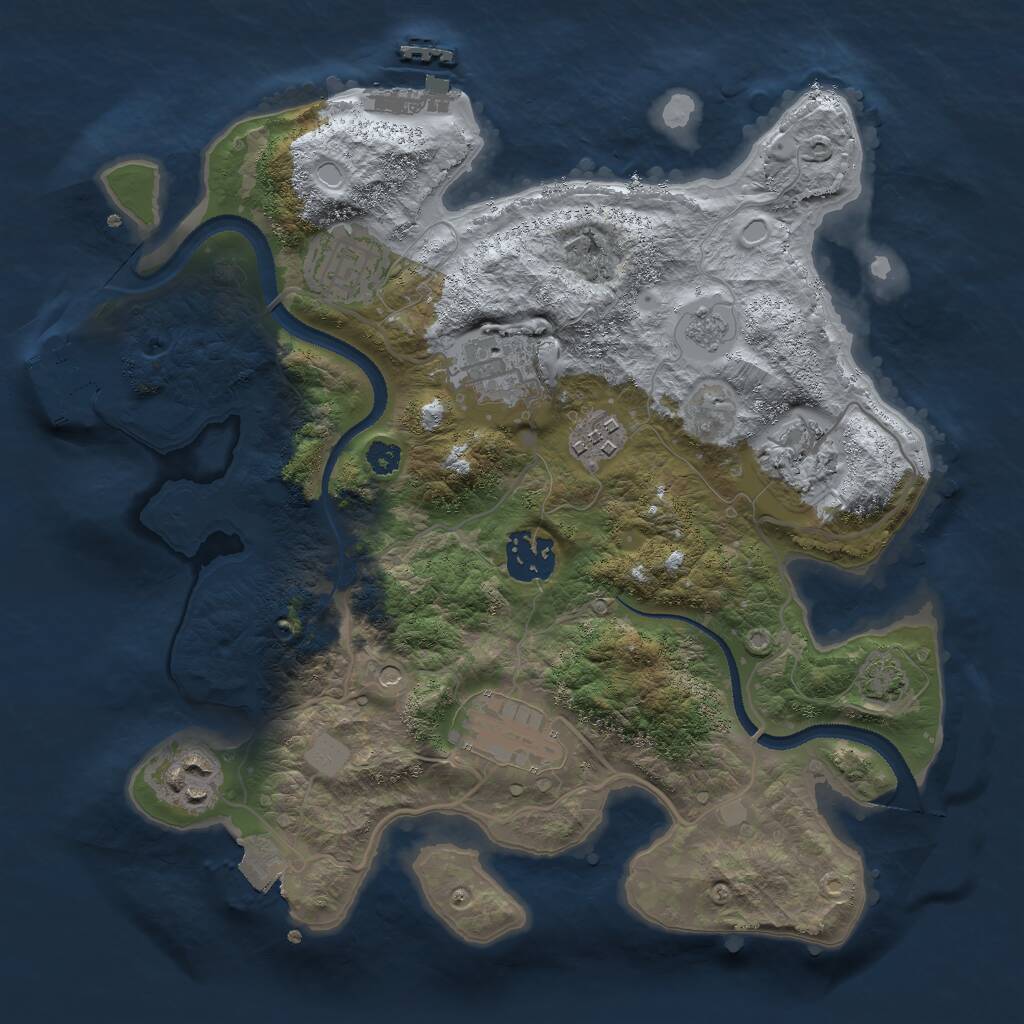 Rust Map: Procedural Map, Size: 3000, Seed: 177672565, 13 Monuments