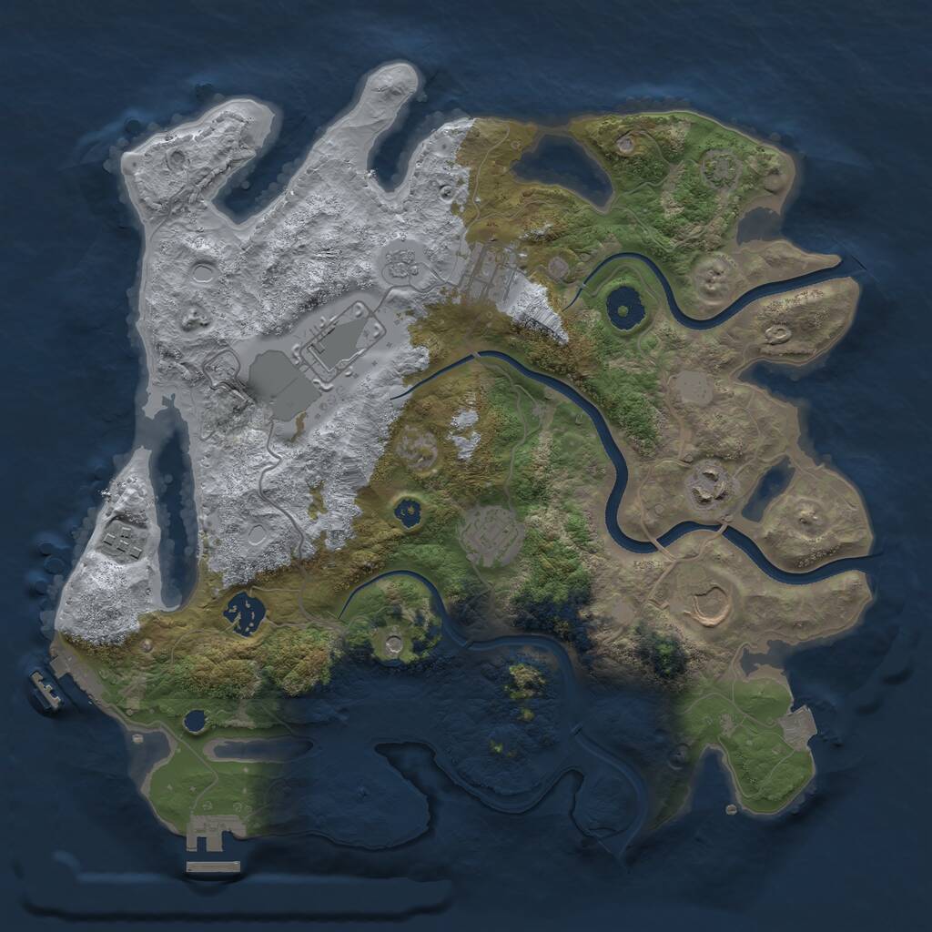 Rust Map: Procedural Map, Size: 3500, Seed: 322509188, 13 Monuments
