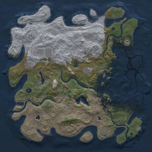 Thumbnail Rust Map: Procedural Map, Size: 4500, Seed: 930822858, 16 Monuments