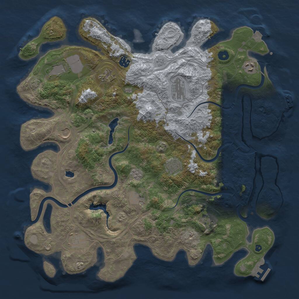 Rust Map: Procedural Map, Size: 4250, Seed: 318375622, 17 Monuments