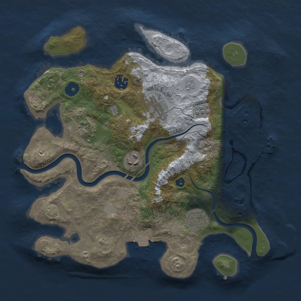 Rust Map: Procedural Map, Size: 3250, Seed: 1562478953, 11 Monuments
