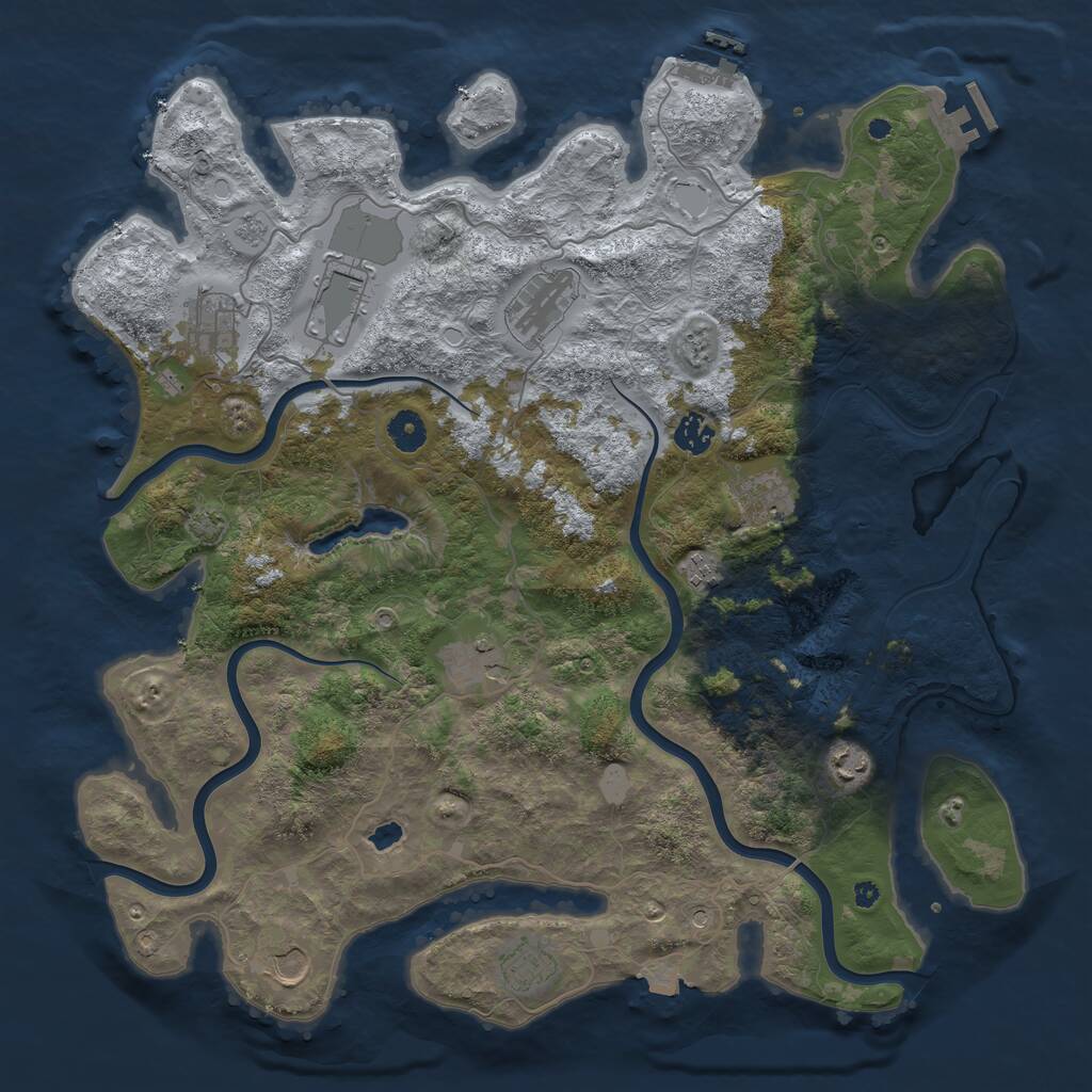 Rust Map: Procedural Map, Size: 4200, Seed: 4245458, 16 Monuments
