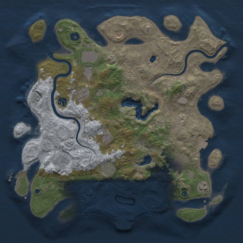 Rust Map: Procedural Map, Size: 4000, Seed: 879920912, 17 Monuments