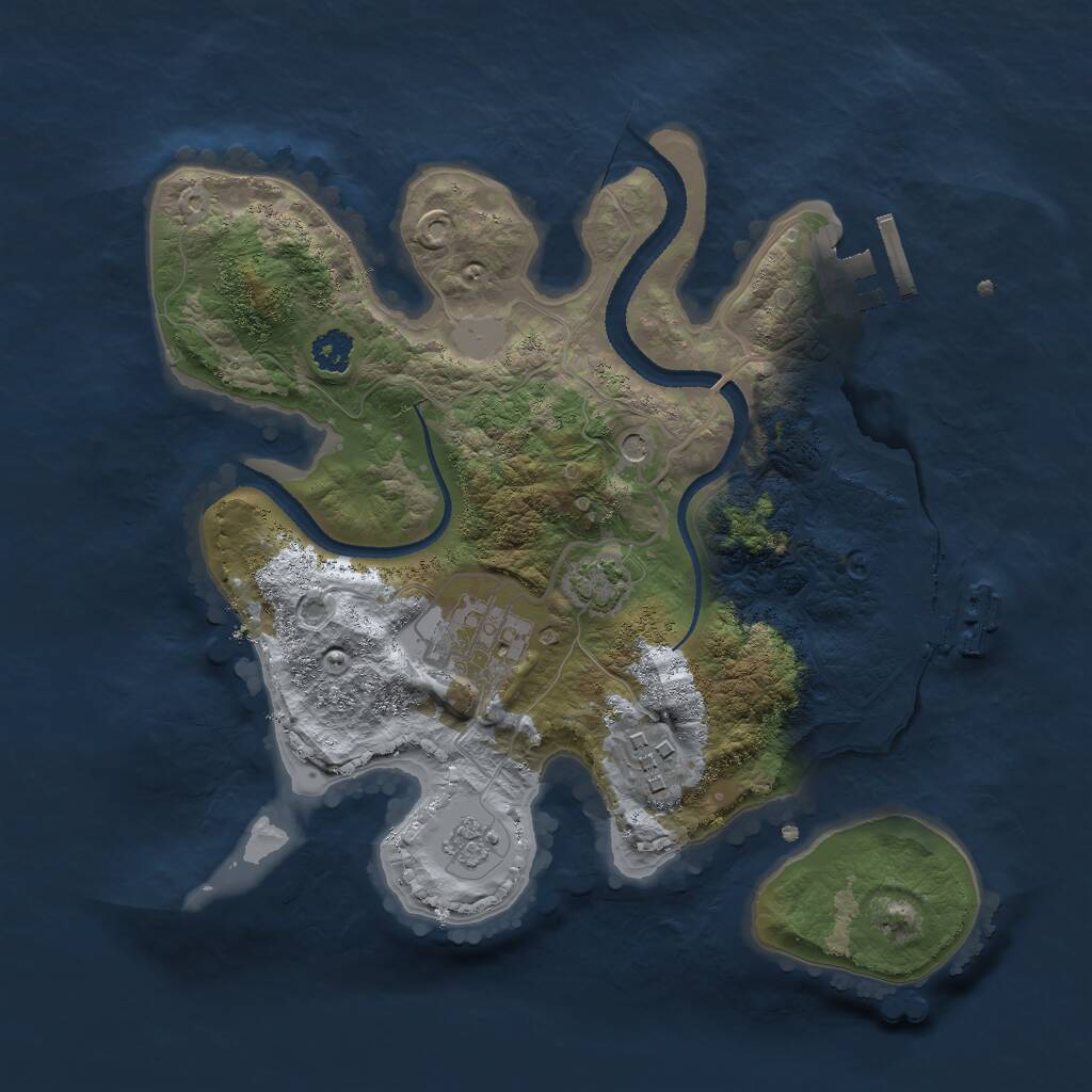 Rust Map: Procedural Map, Size: 2600, Seed: 88762570, 8 Monuments