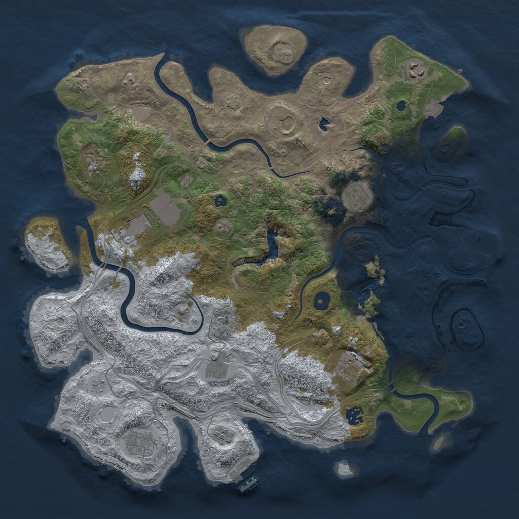 Rust Map: Procedural Map, Size: 4250, Seed: 945453297, 16 Monuments