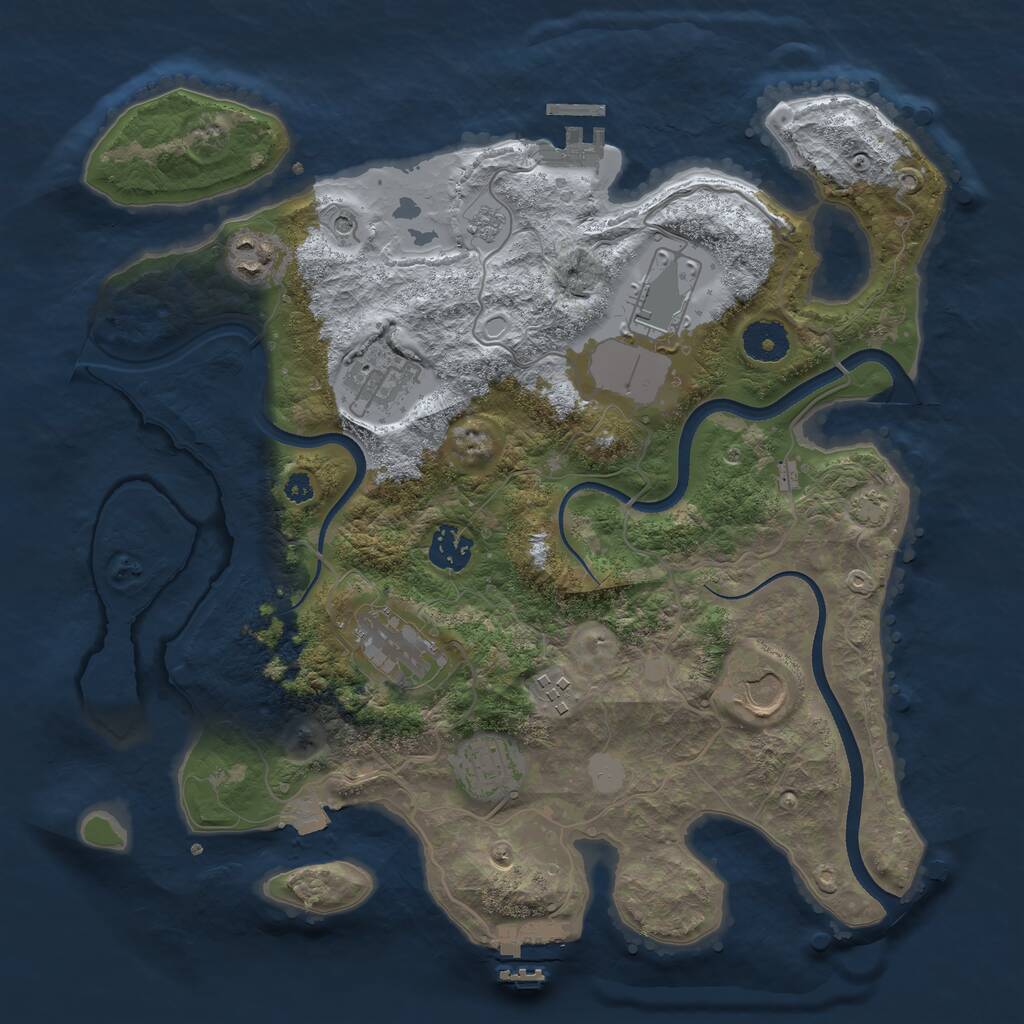 Rust Map: Procedural Map, Size: 3500, Seed: 1572638275, 14 Monuments