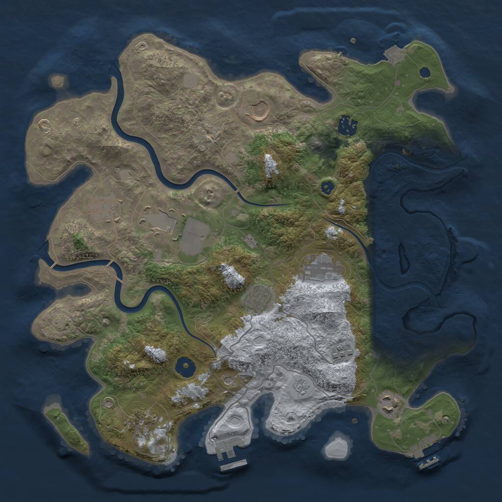 Rust Map: Procedural Map, Size: 3750, Seed: 493786508, 15 Monuments