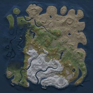 Thumbnail Rust Map: Procedural Map, Size: 4500, Seed: 702615267, 17 Monuments