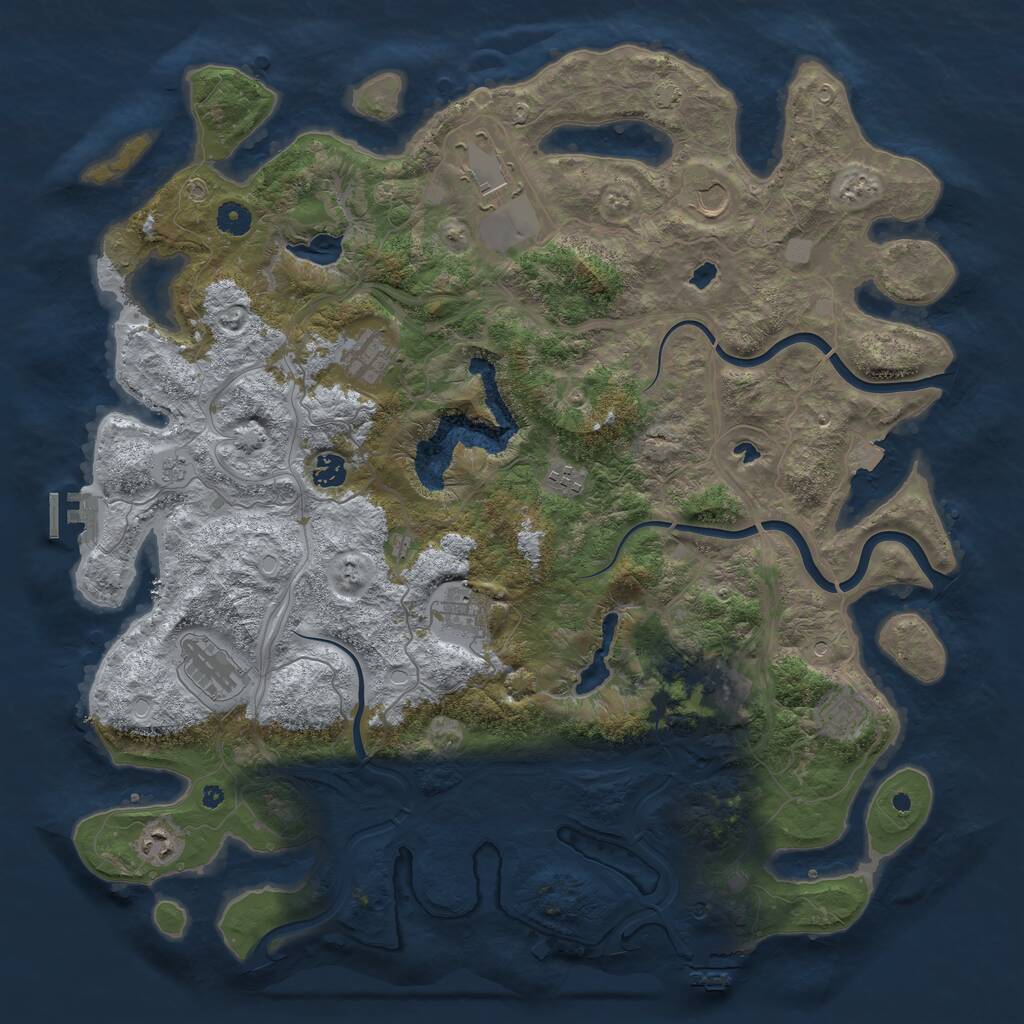 Rust Map: Procedural Map, Size: 4500, Seed: 1378, 16 Monuments