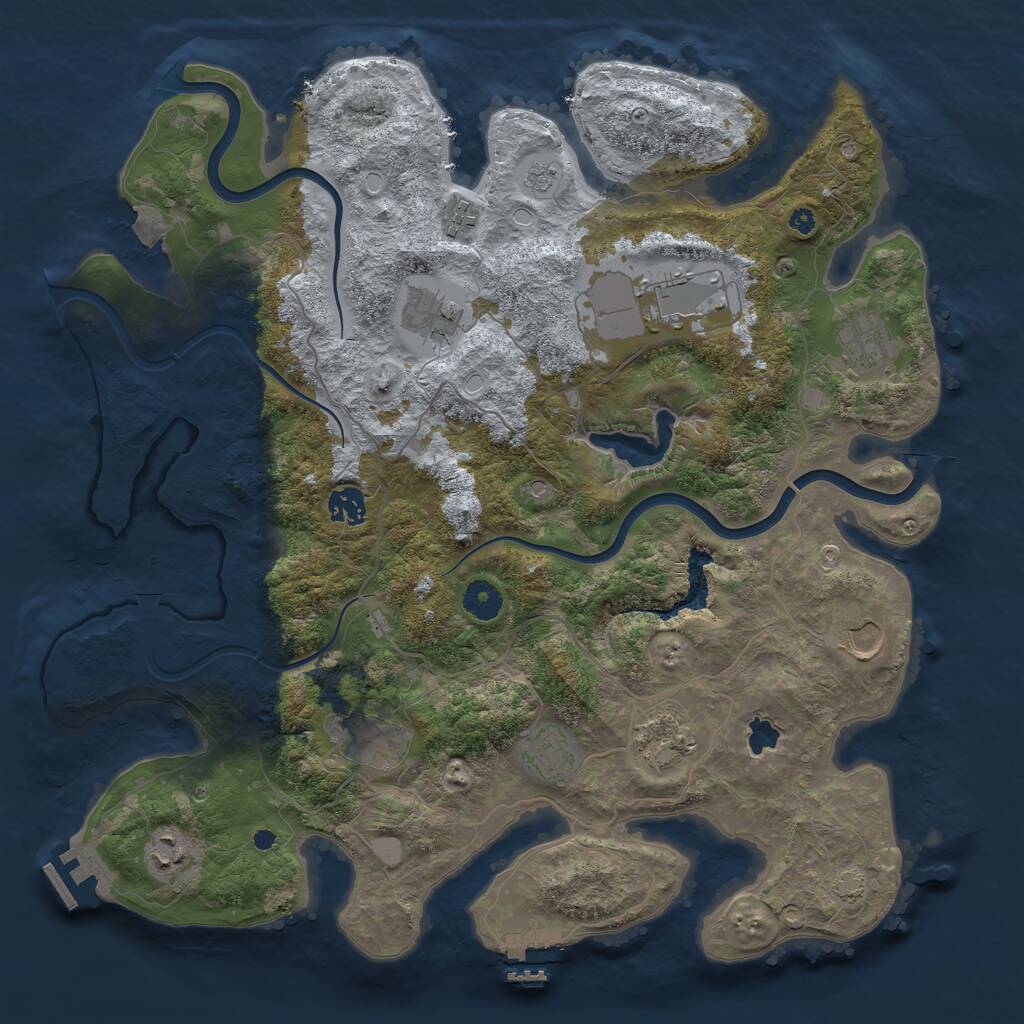 Rust Map: Procedural Map, Size: 4000, Seed: 2105202619, 16 Monuments