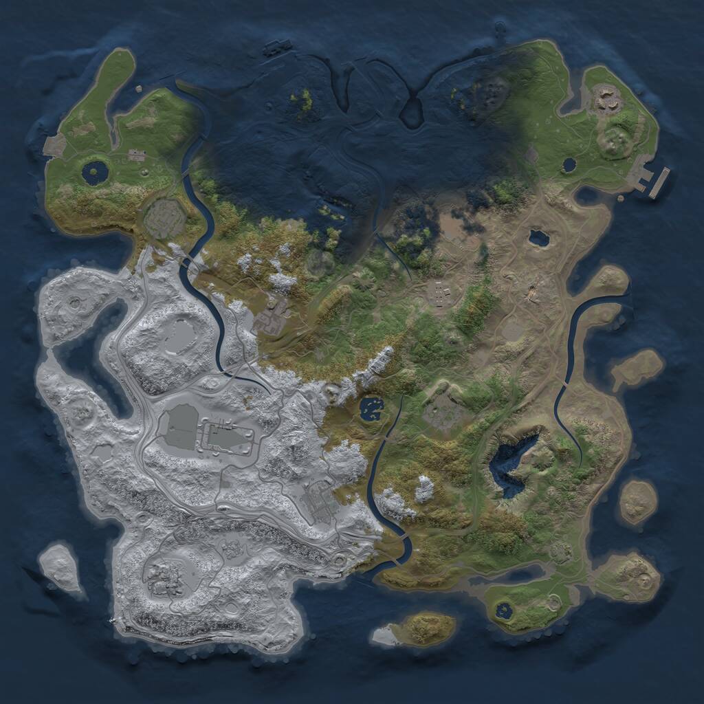 Rust Map: Procedural Map, Size: 4250, Seed: 683195236, 16 Monuments