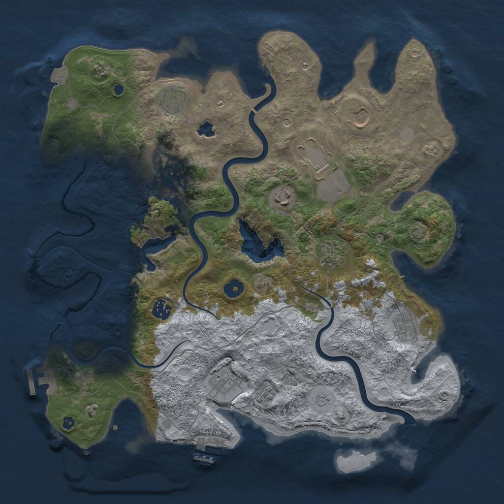 Rust Map: Procedural Map, Size: 4000, Seed: 1803337257, 16 Monuments