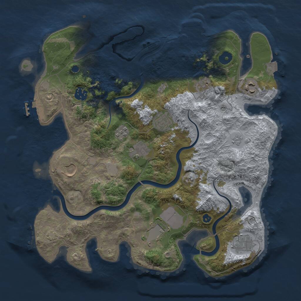 Rust Map: Procedural Map, Size: 3500, Seed: 65055626, 15 Monuments
