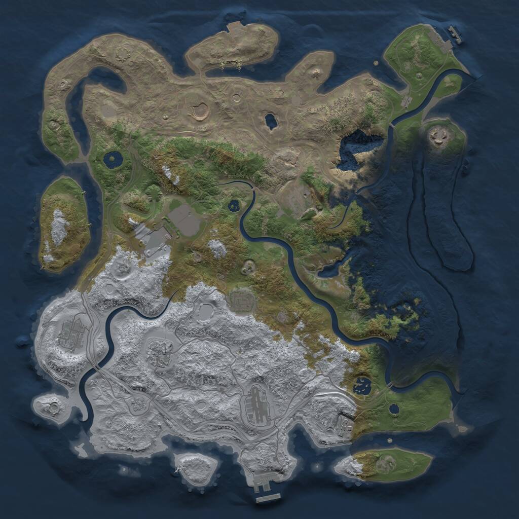 Rust Map: Procedural Map, Size: 4250, Seed: 1660187137, 16 Monuments