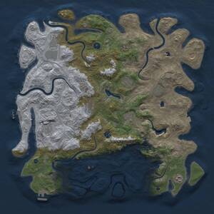 Thumbnail Rust Map: Procedural Map, Size: 4700, Seed: 490385541, 17 Monuments
