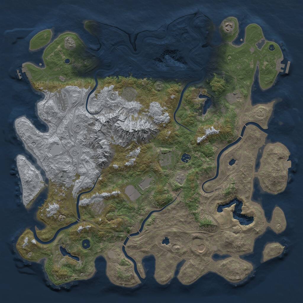Rust Map: Procedural Map, Size: 5000, Seed: 82660940, 16 Monuments