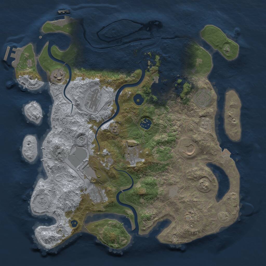 Rust Map: Procedural Map, Size: 3750, Seed: 1779381942, 17 Monuments