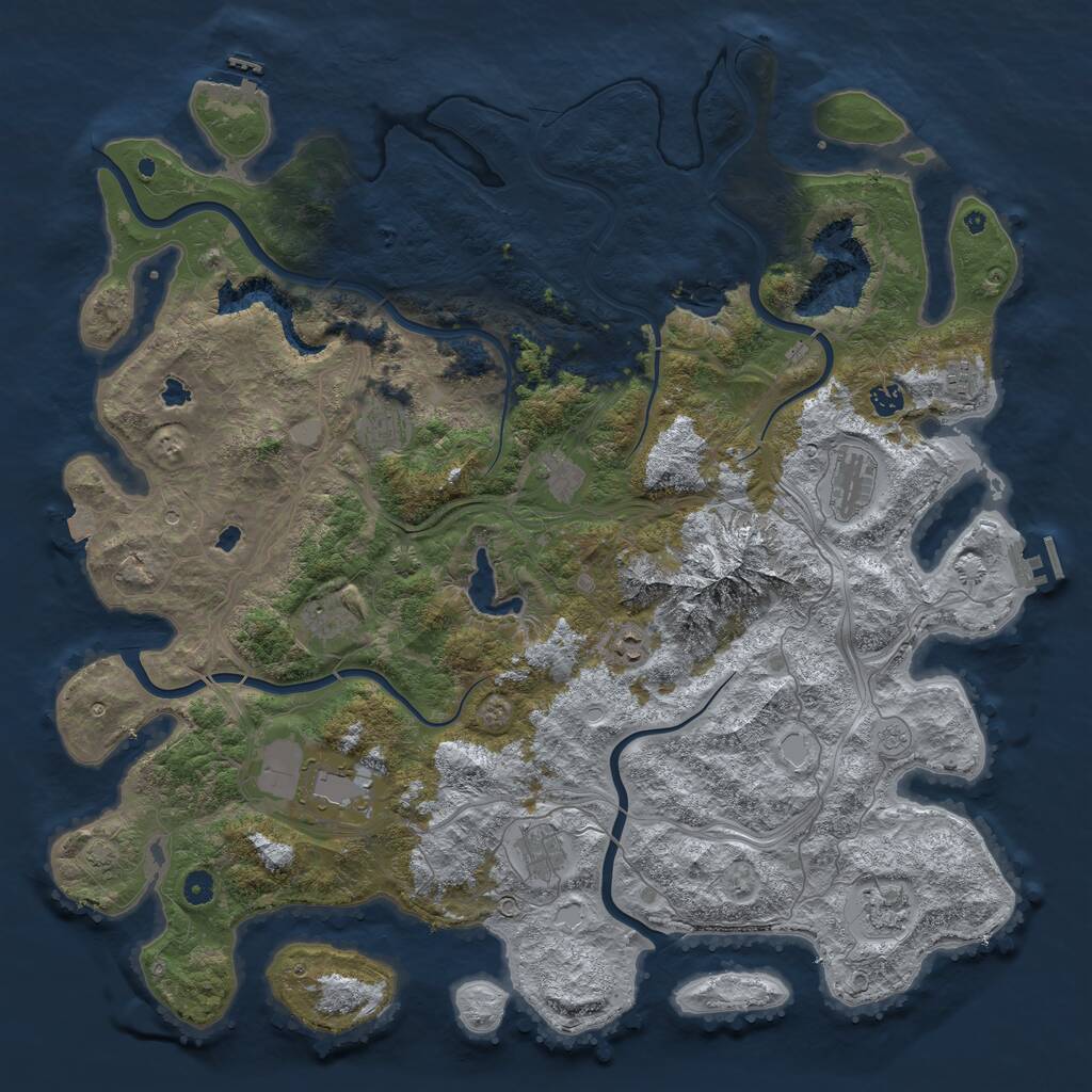 Rust Map: Procedural Map, Size: 5000, Seed: 287779205, 16 Monuments