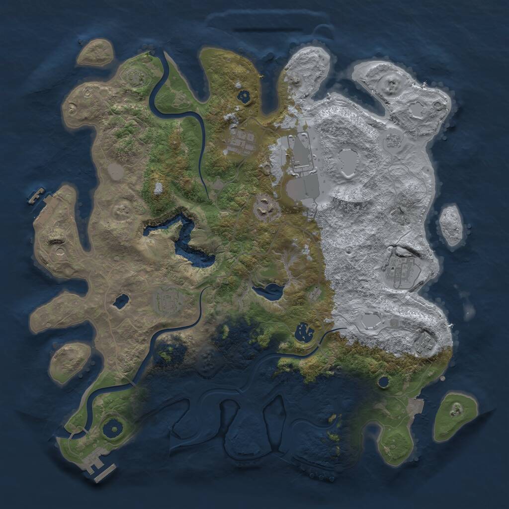 Rust Map: Procedural Map, Size: 4000, Seed: 1062274099, 13 Monuments
