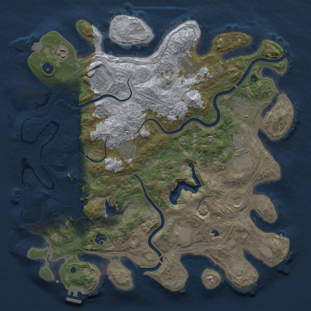 Rust Map: Procedural Map, Size: 4250, Seed: 136090179, 16 Monuments