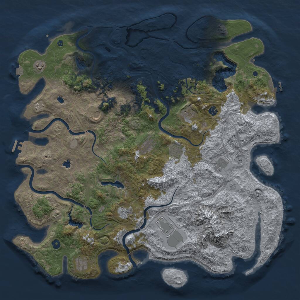 Rust Map: Procedural Map, Size: 5000, Seed: 278381084, 17 Monuments