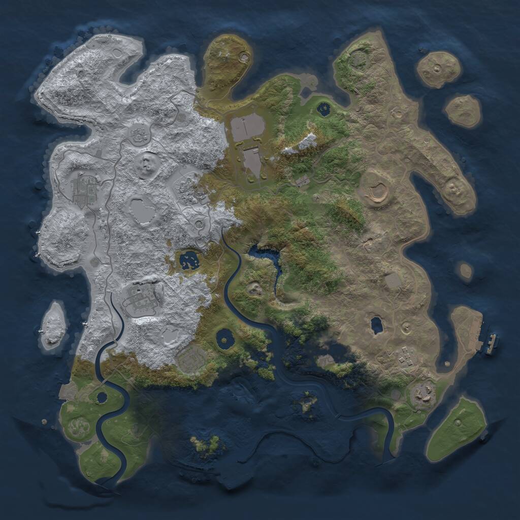Rust Map: Procedural Map, Size: 4000, Seed: 1698968108, 16 Monuments