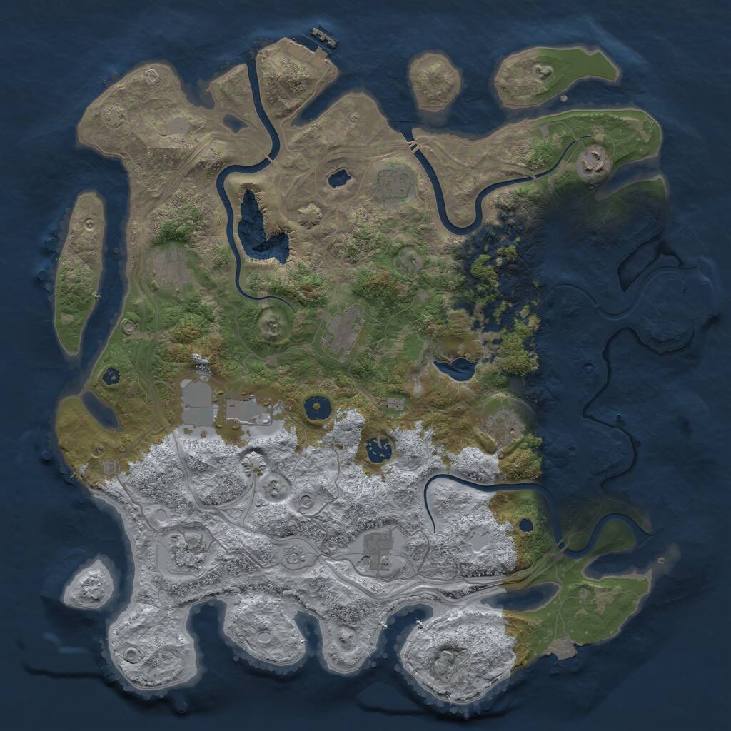 Rust Map: Procedural Map, Size: 4250, Seed: 559765701, 16 Monuments
