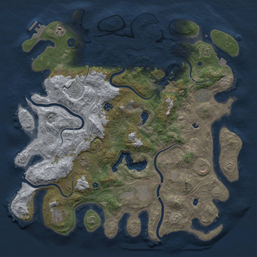 Rust Map: Procedural Map, Size: 4500, Seed: 1622011980, 14 Monuments