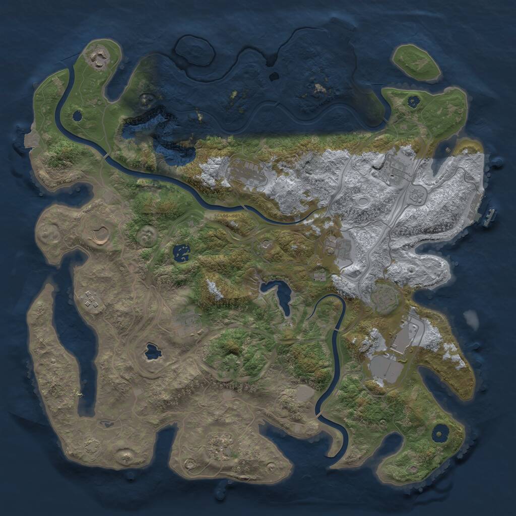 Rust Map: Procedural Map, Size: 4250, Seed: 1735236881, 17 Monuments