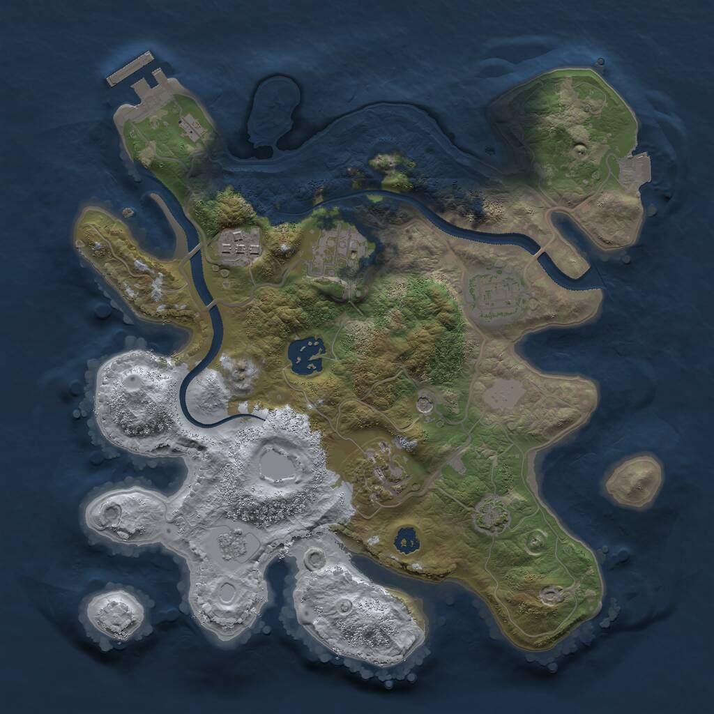 Rust Map: Procedural Map, Size: 2800, Seed: 1188514268, 10 Monuments