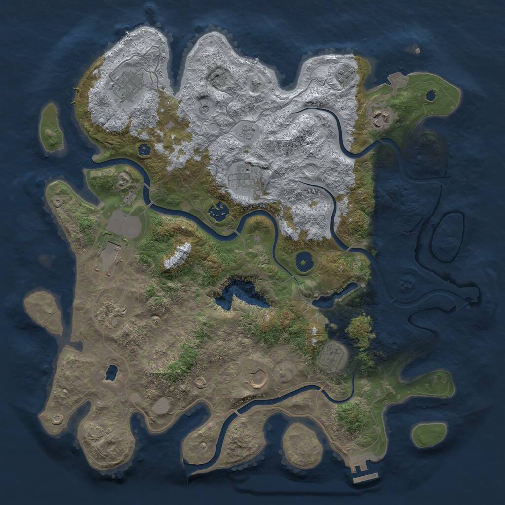 Rust Map: Procedural Map, Size: 4000, Seed: 998199, 14 Monuments