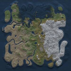 Thumbnail Rust Map: Procedural Map, Size: 4500, Seed: 1212116624, 17 Monuments