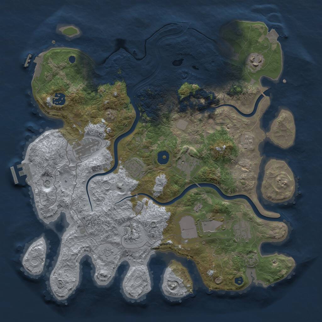 Rust Map: Procedural Map, Size: 3700, Seed: 316982289, 15 Monuments