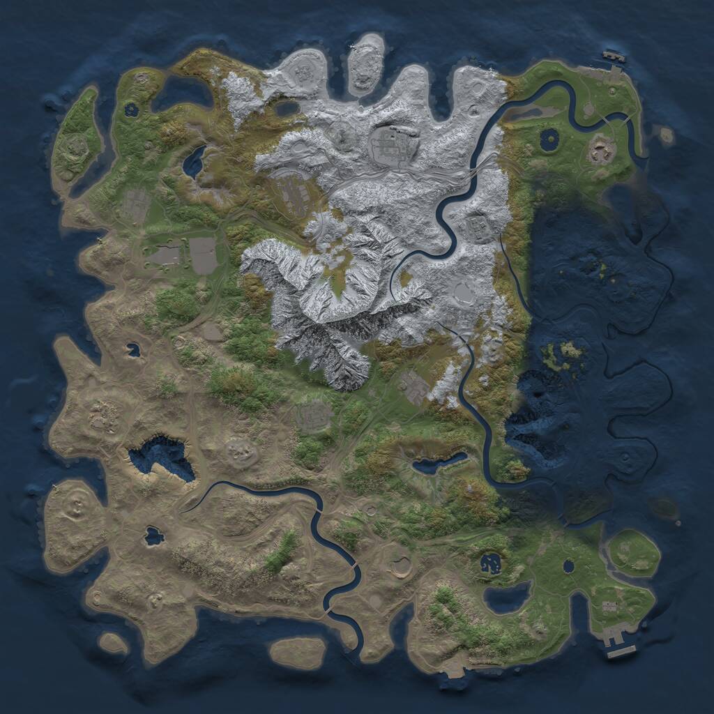 Rust Map: Procedural Map, Size: 5000, Seed: 201912681, 17 Monuments