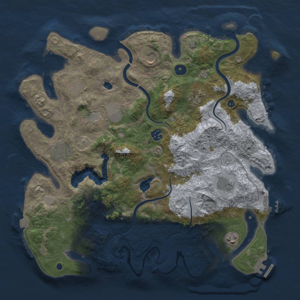 Rust Map: Procedural Map, Size: 4000, Seed: 470934399, 15 Monuments
