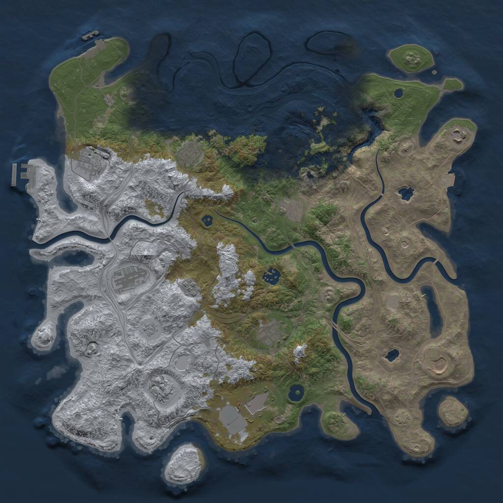 Rust Map: Procedural Map, Size: 4500, Seed: 560779976, 17 Monuments