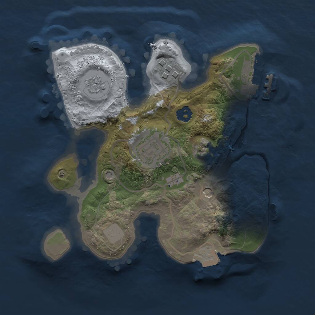 Rust Map: Procedural Map, Size: 2000, Seed: 1320782712, 6 Monuments