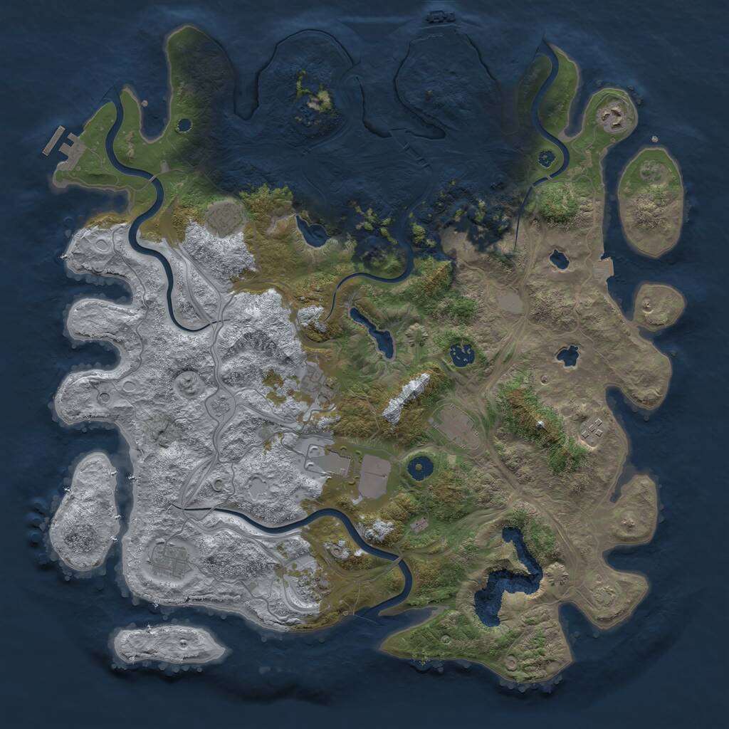 Rust Map: Procedural Map, Size: 4500, Seed: 79359657, 16 Monuments