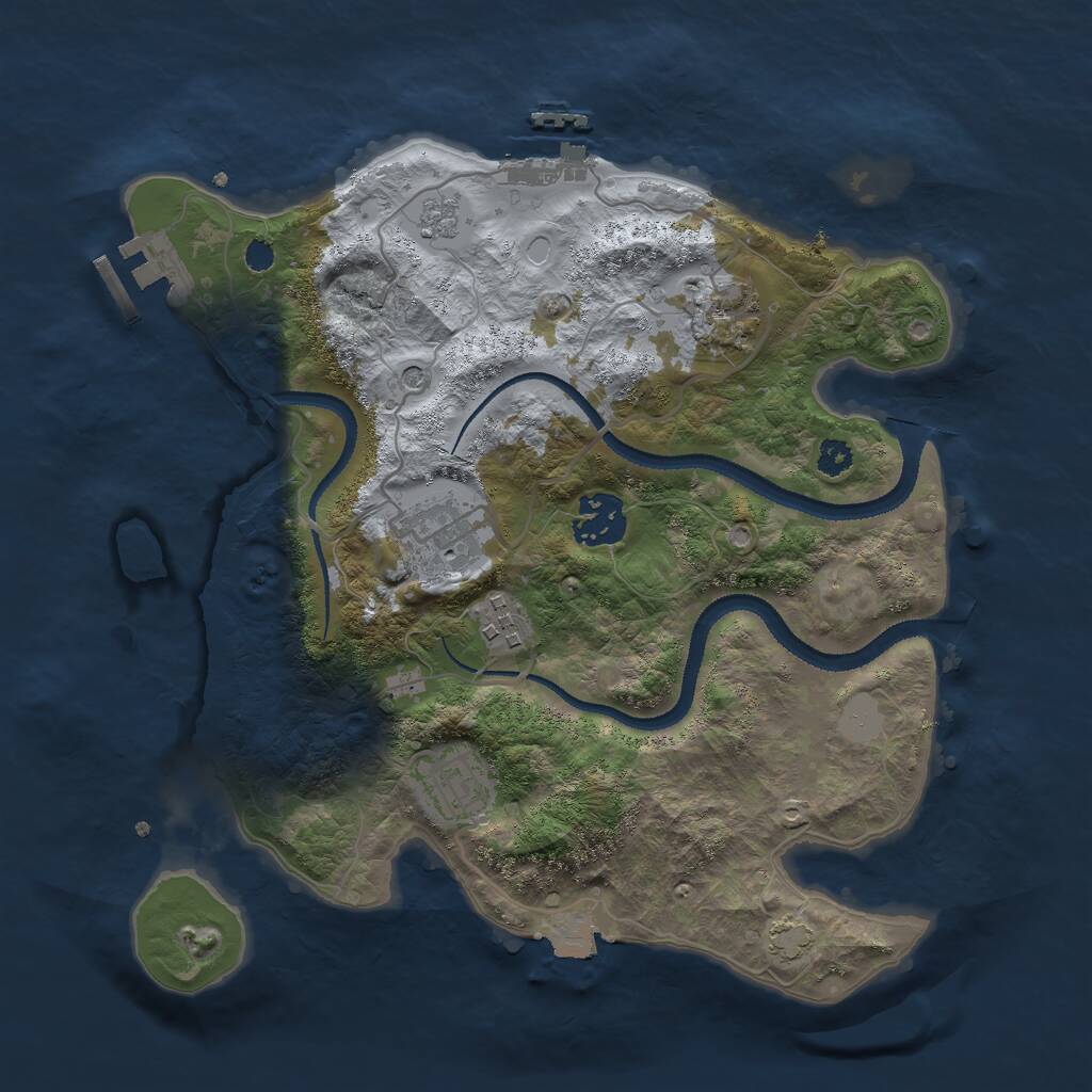 Rust Map: Procedural Map, Size: 3000, Seed: 22270, 11 Monuments