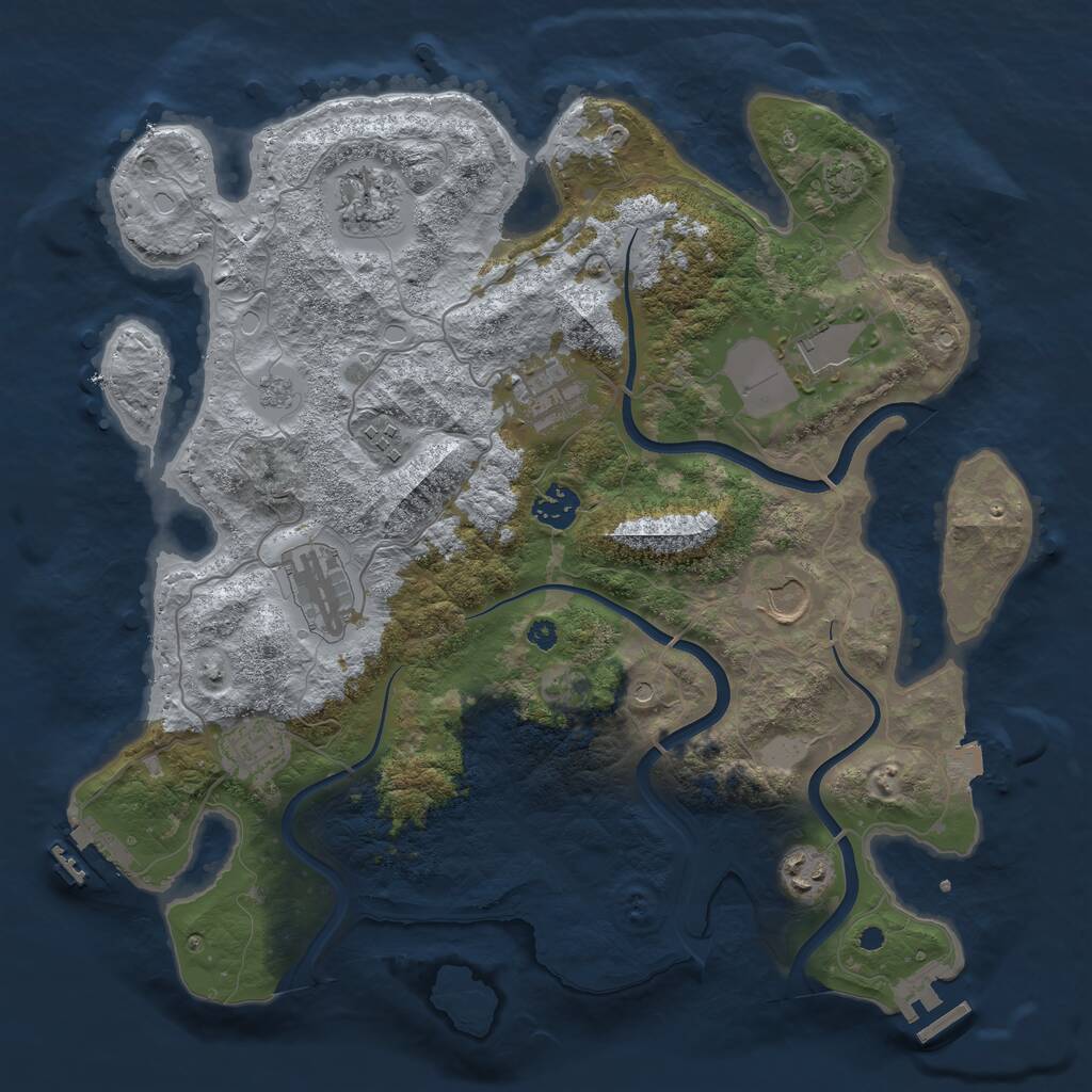 Rust Map: Procedural Map, Size: 3700, Seed: 789523158, 15 Monuments
