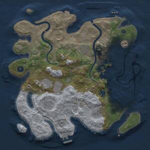 Thumbnail Rust Map: Procedural Map, Size: 3500, Seed: 51702537, 15 Monuments