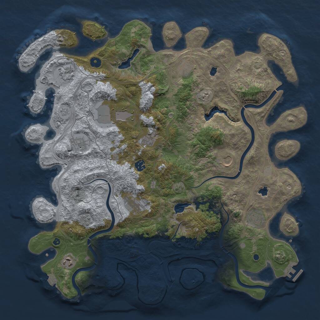 Rust Map: Procedural Map, Size: 4500, Seed: 926627604, 16 Monuments