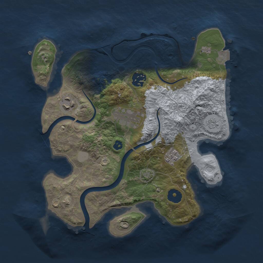 Rust Map: Procedural Map, Size: 2800, Seed: 1400344461, 7 Monuments