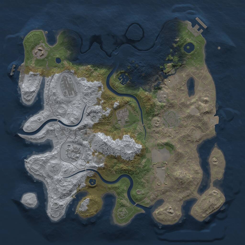 Rust Map: Procedural Map, Size: 3500, Seed: 317763552, 15 Monuments