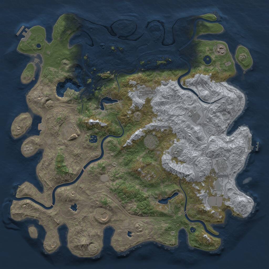 Rust Map: Procedural Map, Size: 4800, Seed: 53024014, 17 Monuments