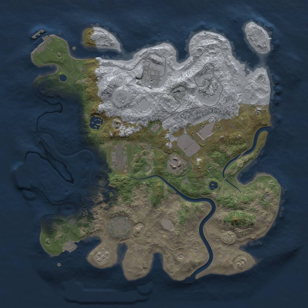 Rust Map: Procedural Map, Size: 3500, Seed: 20260521, 14 Monuments