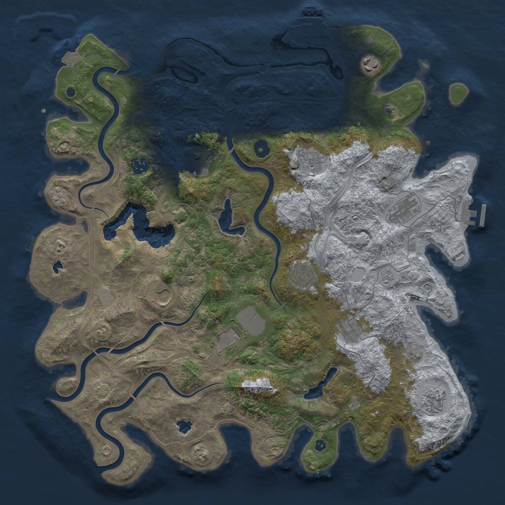 Rust Map: Procedural Map, Size: 4500, Seed: 1081566266, 17 Monuments